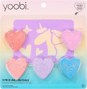 Yoobi Einhorn Bürgersteig Kreide & Schablone Set 6-teiliges Set 5 Herzen, Einhorn Schablone - Bild 1 von 5