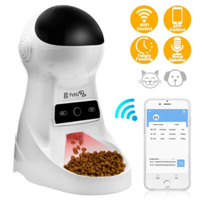 Pet Automatic Feeder Dog Cat Food Dispenser Timer Voice Smart App WiFi Camera 3L - Image 1 of 4