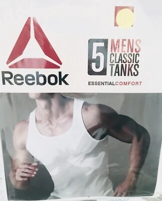 Paquete de 5 tanques clásicos Reebok para hombre - blancos - talla M - precio de venta sugerido por el fabricante 38 USD Foto 1 de 2