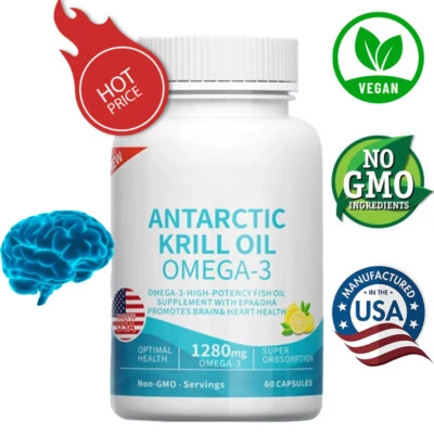 ACEITE DE KRILL ANTÁRTICO SUPLEMENTO OMEGA-3 CON EPA&DHA PROMUEVE LA SALUD DEL CEREBRO Y EL CORAZÓN Foto 1 de 4