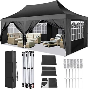 Carpa plegable EZ de alta resistencia con dosel emergente 10x20 boda fiesta carpa con paredes laterales - Imagen 1 de 38