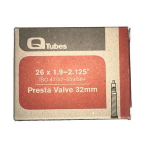 Qtubes BICYCLE BIKE INNER TUBE  26" x 1.9 - 2.125" 26 Presta Valve 32 mm Spare - Picture 1 of 6