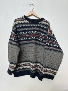 VINTAGE Woolrich Wool Blend Sweater Mens Size L Pattern aztec Made In USA rugged - Picture 1 of 4