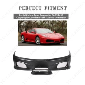 Partial Carbon Front Bumper for 04-09 F430 Coupe/Spider/Scuderia/16M Scuderia-Co - Picture 1 of 14