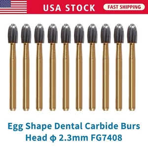 10 piezas Fresas dentales de carburo de tungsteno recorte y acabado huevo fútbol americano FG-7408 EE. UU. - Imagen 1 de 15