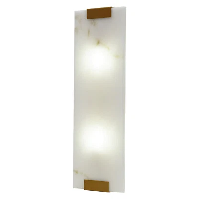 Aplique de alabastro tallado a mano rectangular luz G9 lámpara de pared dormitorio cocina EE. UU. Foto 1 de 4
