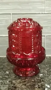 Fairy Courting Lamp in Red Cranberry, heavy faceted - Picture 1 of 9