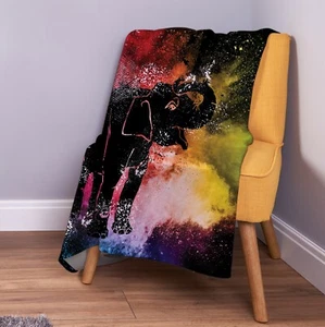 Elephant Colour Explosion Design Soft Fleece Throw Blanket - Picture 1 of 2