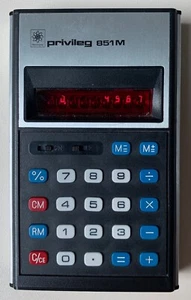 Calculatrice Privileg 851 M avec ETUI, Rare 70 ́s vintage calculatrice, d'occasion - Photo 1/9