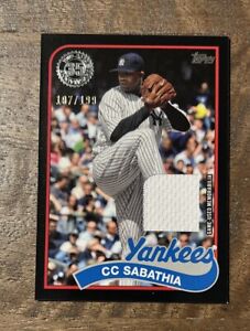 2024 Topps Series 1 CC Sabathia #/199 Black parallelJersey Relic 89BR-CS Yankees
