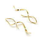 Earrings for Women Spiral Threader Earrings 14k Gold Earrings Bent Dangle Gold