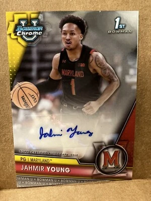2023-24 Bowman 1st Chrome U #BCPA-JY Jahmir Young Prospects Auto Maryland ACC - Image 1 of 3