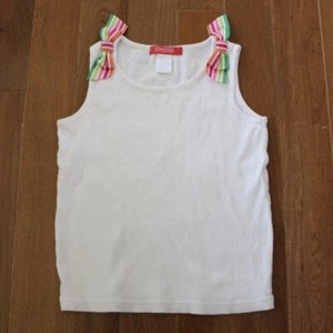Vintage Gymboree White Ribbed A Line Tank Top with Rainbow Bows 9 - Picture 1 of 4
