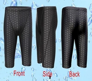 NWT Mens Black Racing Nylon/Spandex Jammers Swim Suit 4 sizes 28"-41" waist - Picture 1 of 3