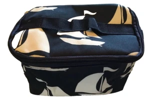 Cosmetic Makeup Travel Train Case Navy & White Sailboat pattern Vacation Cruise - Picture 1 of 1