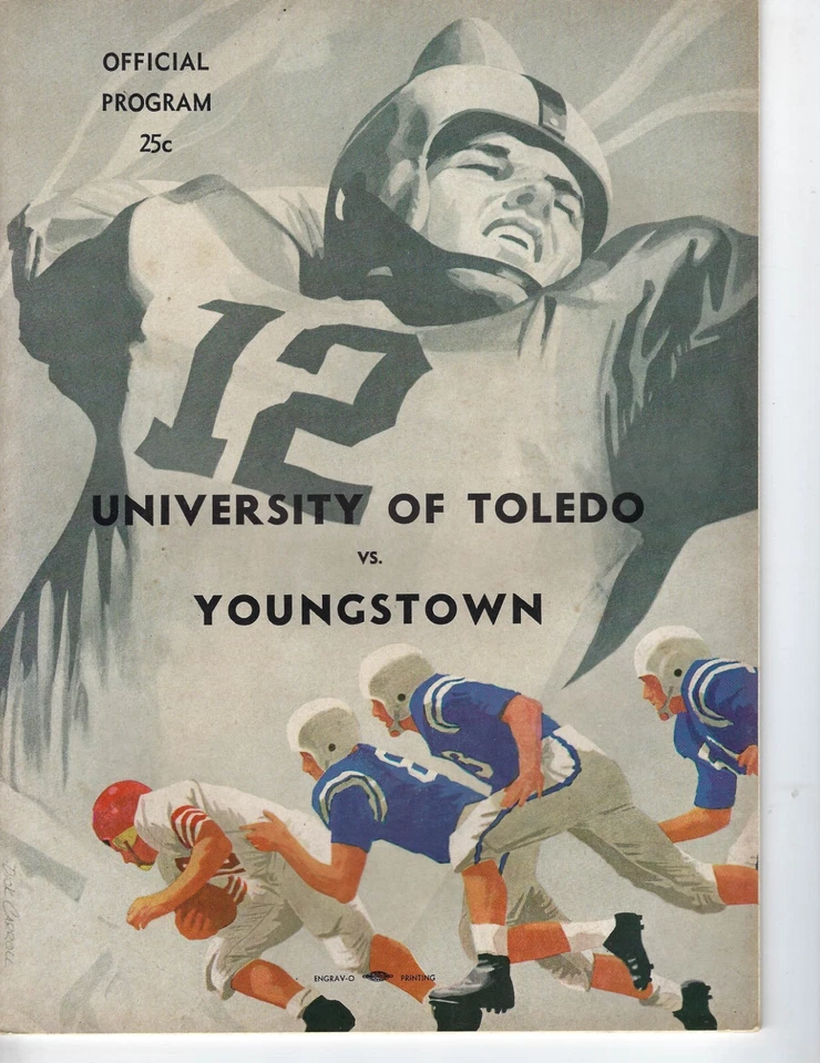 1958 11/15 football program Toledo Rockets v Youngstown Boris Traikoff VG - Image 1 of 1