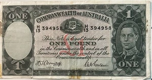 ND Common Wealth of Australia One Pound Legal Tender Note Currency - Picture 1 of 5