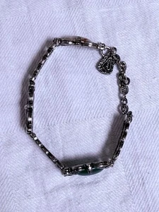 Antique Silver Bracelet With Semi Precious Celtic Stones RARE COLLECTION - Picture 1 of 14