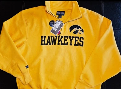 Nuevo con etiquetas Suéter Iowa Hawkeyes Para Hombres Talla L Gris Pullover Cuarto Cremallera Vellón  Foto 1 de 2
