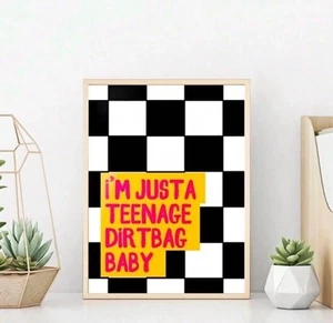 I'm Just A Teenage Dirtbag Baby Print Quote Lyrics Music 28 1/4” x 20 1/2” - Picture 1 of 2