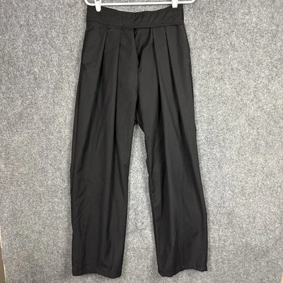 Pantalones Commense Para Mujer Talla M Negros Gancho y Lazo Pierna Ancha Plisados Ropa de Calle Foto 1 de 4