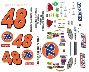 Calcomanías Nascar #48 Jeffery Earnhardt Union 76 Chevy escala 1/18 tobogán acuático - Imagen 1 de 2