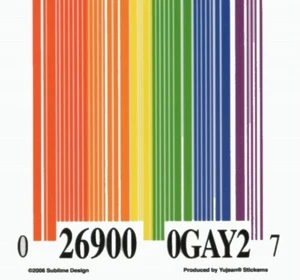 GAY PRIDE Barcode Sticker RAINBOW LGBT Decal - Picture 1 of 1