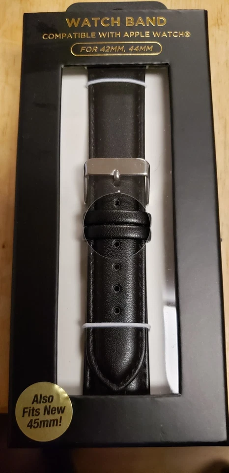 NIB  AUTHENTIC Apple Watch Band Black - 42-45MM  MODEL WM/1008SVBK - Image 1 of 1