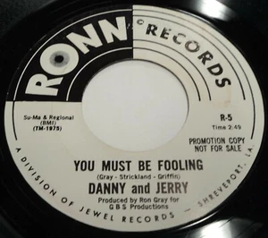 Danny And Jerry You Must Be Fooling WHITE LABEL PROMO 1966 Soul R&B 7" VG++ - Imagen 1 de 2