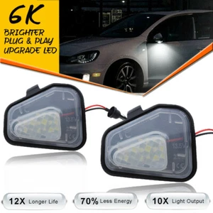 2x For VW Scirocco MK III 08-17 LED Side Under Mirror Puddle Light White Canbus - Picture 1 of 12