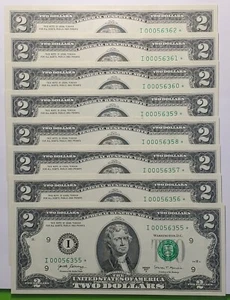 Low 160K Run (1) GEM Uncirculated 2017 A $2 Star Note, from Minneapolis District - Picture 1 of 2