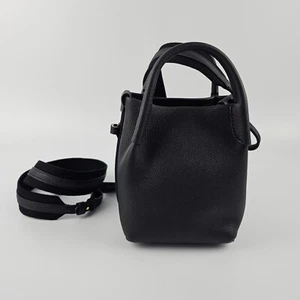 LORO PIANA Micro Bale $2850 Black Grained Calfskin Top Handle Bag New - Picture 1 of 14