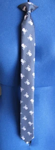 Navy With Silver Skulls Youth Clip-On Necktie - Picture 1 of 5