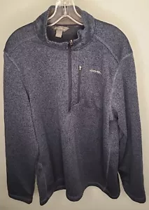 Maglione uomo Eddie Bauer golf 1/4 zip XXL pullover blu erica tasca frontale - Foto 1 di 5