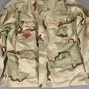 US Air Force Desert Camo Combat Jacket L Military Tactical DCU Uniform USCENTAF - Picture 1 of 15