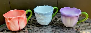Papier Geschenkartikel 3er Set Blumenform Tassen Tulpe Stiefmütterchen Hortensie Geschenksammlung - Bild 1 von 11