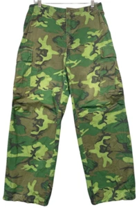 Vintage US Navy Pants M Camo Wind Resistant Poplin Class 2 ERDL Vietnam Tropical - Picture 1 of 16