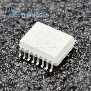 5PCS A316J HCP-L316J-500E HCPL-316J 2.0 Amp Gate Drive Optocoupler SMD-16 - Picture 1 of 6