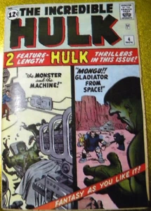 THE INCREDIBLE HULK # 4 coverless w/facsimile cover 1962 comic affordable - Picture 1 of 8
