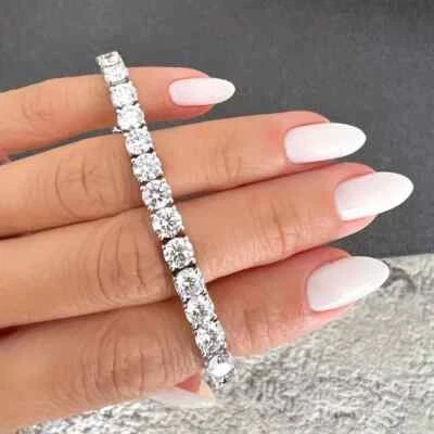 18 Ct TW Round Diamond 7" Tennis Bracelet 14k White Gold Lab Grown Color D VS - Image 1 of 4