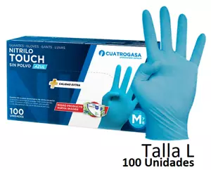 Guantes Nitrilo Azul Talla L - Sin Polvo Antialergicos Apto Uso Alimentario - Imagen 1 de 5