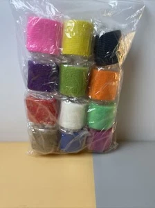 12 Pack 2inch 16.4 Ft Self Adhesive Elastic Bandage Asstd. Color First Aid - Imagen 1 de 5