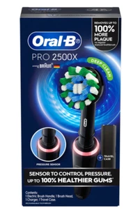 ORAL B PRO 2500X DEEP CLEAN BLK ELECTRIC BRUSH. RRP $150. - Picture 1 of 4