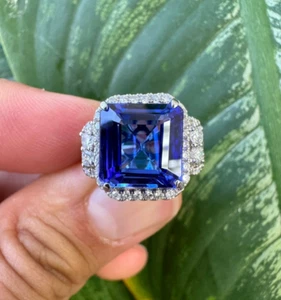 TANSANIT DIAMANT 14K WEISSGOLD RING AUS NACHLASS - R10869 - Bild 1 von 4