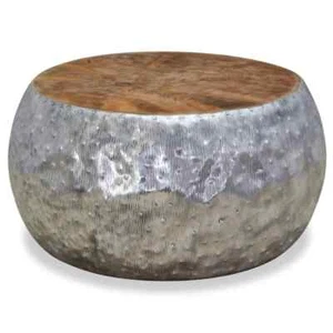 NNEVL Coffee Table Aluminium Teak 60x60x30 cm - Picture 1 of 7
