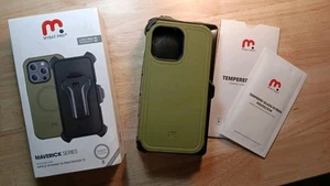 Maverick Series iPhone 15 Pro Max Case with Belt Clip Army Green - Photo 1 sur 6