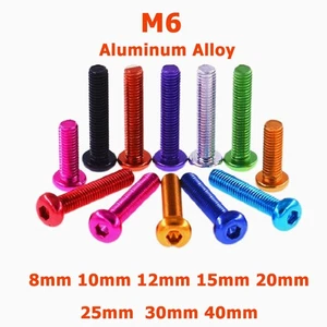 M6 Socket Cap Screws Allen Key Bolts Aluminum Alloy Pan / Button Head Anodizing - Picture 1 of 16
