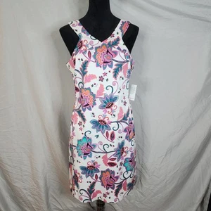New w/tags! NINE WEST Size 8 Jacobean Floral Fully Lined Halter Dress w/Pockets - Picture 1 of 10