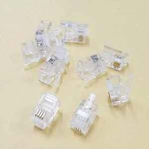 TEC2, Philmore 4 Conductor RJ22 (4P4C) Male Handset Crimp Plugs ~ 10 Pack - Picture 1 of 1