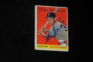 Tarjeta autografiada firmada por Eddie Bressoud 1958 Topps #263 Giants - Imagen 1 de 1